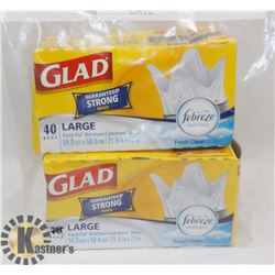 BAG OF GLAD GARBAGE BAGS