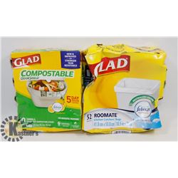 BAG OF GLAD GARBAGE BAGS