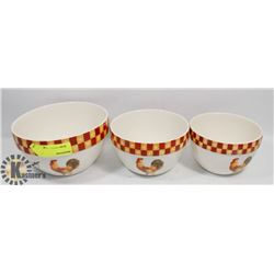 3PC ROOSTER THEME DISH SET
