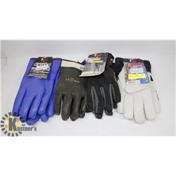 4 PAIRS OF ASSORTED WORK GLOVES