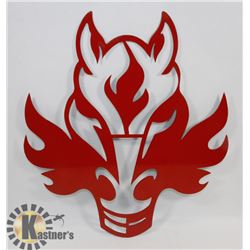 18" CALGARY FLAMES METAL ART.