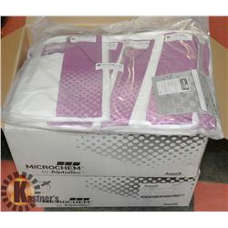 2 BOXES OF LARGE ANSELL MICROCHEM COVERALLS.