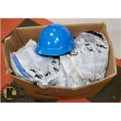BOX OF 25+ HARD HATS NEW.