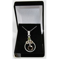 #24- SMOKEY QUARTZ & PERIDOT GEMSTONE EARRINGS