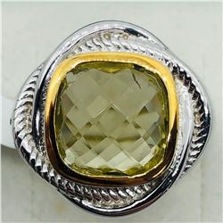 BRASS LEMON TOPAZ MEN'S RING