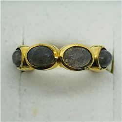 GOLD PLATED SILVER LABRADORITE RING