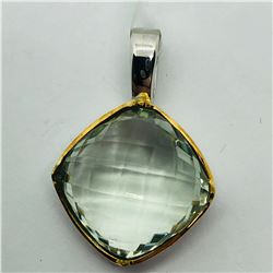 BRASS GREEN AMETHYST PENDANT