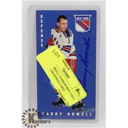 HARRY HOWELL PARKHURST TALL BOY AUTOGRAPHED CARD.