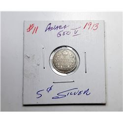 9) KING GEORGE V 1913 PURE SILVER