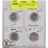 Image 1 : LOT OF 4 CANADA 10 CENT COINS 1905, 1911, 1907,
