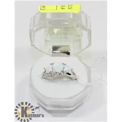 #13-TRIPLE OPAL  RING .925 STERLING SILVER