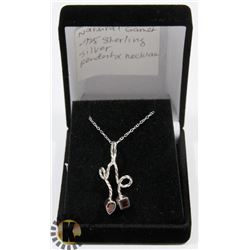 #45-NATURAL RED GARNET PENDANT NECKLACE