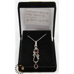 #42-NATURAL RED GARNET PENDANT NECKLACE