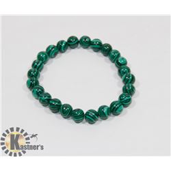 #37-NATURAL MALACHITE BEAD BRACELET