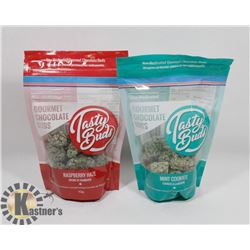 2 BAGS OF GOURMET CHOCOLATES . TASTY BUDS!