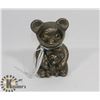 Image 1 : VINTAGE SILVER PLATED ZINC TEDDY BEAR COIN BANK