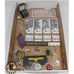 FLAT OF ASSORTED CURRENCY, COLLECTIBLES AND