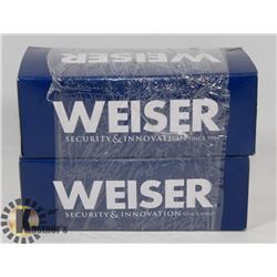 SET OF 2 NEW WEISER HALL/ CLOSET DOOR LOCKS.