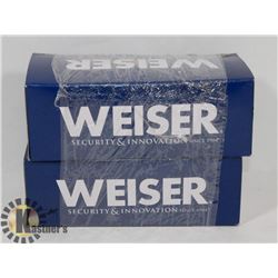 SET OF 2 NEW WEISER HALL/ CLOSET DOOR LOCKS.