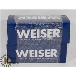 SET OF 2 NEW WEISER HALL/ CLOSET DOOR LOCKS.