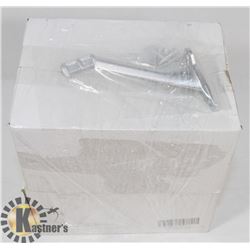 TWO BOXES OF NEW HANDRAIL BRACKETS, CHROME SATIN,