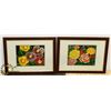 Image 1 : LOT OF TWO FRAMED DOUBLE MATTED FLOWER THEME