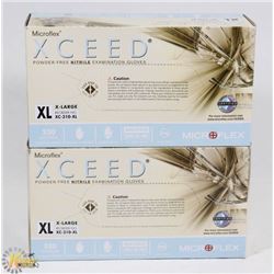 LOT OF 2 XL MICROFLEX NITRILE GLOVES.