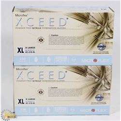 LOT OF 2 XL MICROFLEX NITRILE GLOVES.