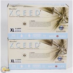 LOT OF 2 XL MICROFLEX NITRILE GLOVES.