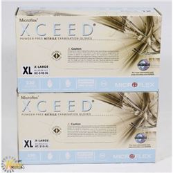 LOT OF 2 XL MICROFLEX NITRILE GLOVES.