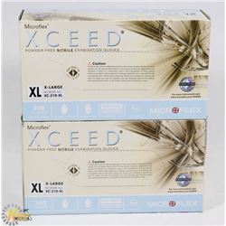 LOT OF 2 XL MICROFLEX NITRILE GLOVES.
