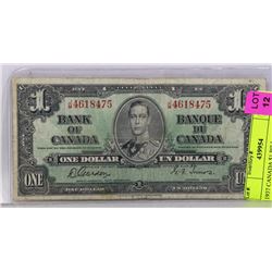 1937 CANADIAN $1 BILL