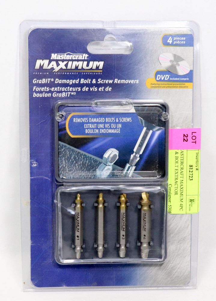 NEW MASTERCRAFT MAXIMUM 4PC SCREW & BOLT EXTRACTOR