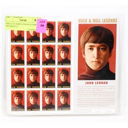SHEET OF JOHN LENNON STAMPS - NICARAGUA.