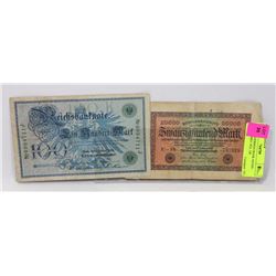 LOT OF 2 GERMAN BANK NOTES - 20000 MARKS 1923, 100