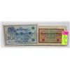 Image 1 : LOT OF 2 GERMAN BANK NOTES - 20000 MARKS 1923, 100