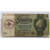 Image 1 : GERMAN WWII 50 MARKS STAMPED CONCENTRATION CAMP