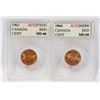 Image 1 : CANADIAN 1963 AND 1964  ACG GRADED MS-66 PENNIES.