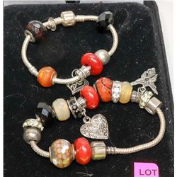 TWO .925 SILVER AND GEMSTONE BRACELETS
