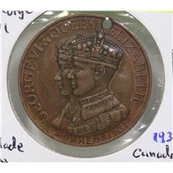KING GEORGE 1937 CROWNED TOKEN MADE BY FORD MOTOR