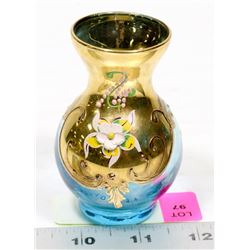 ART GLASS HAND PAINTED VASE