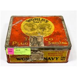 ANTIQUE WORLD NAVY PLUS SMOKING TOBACCO TIN