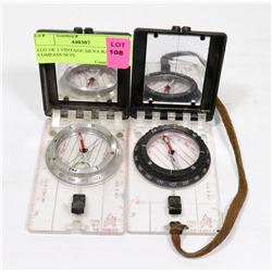 LOT OF 2 VINTAGE SILVA RANGER COMPASS SETS