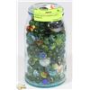 Image 1 : CROWN BLUE CANNING JAR OF MARBLES