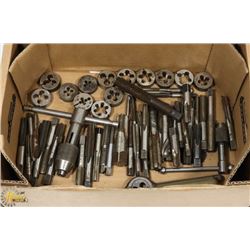 BOX OF TAP AND DIES