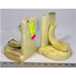 ANTIQUE ALABASTER BOOK ENDS