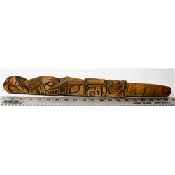 CARVED INDIGENOUS TALKING STICK