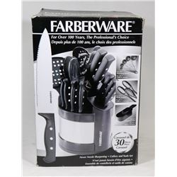 NOT USED 30PC FARBERWARE KNIFE / UTENSIL CAROUSSEL