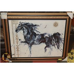FRAMED PICTURE HORSE 41" X 38"