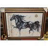 Image 1 : FRAMED PICTURE HORSE 41" X 38"